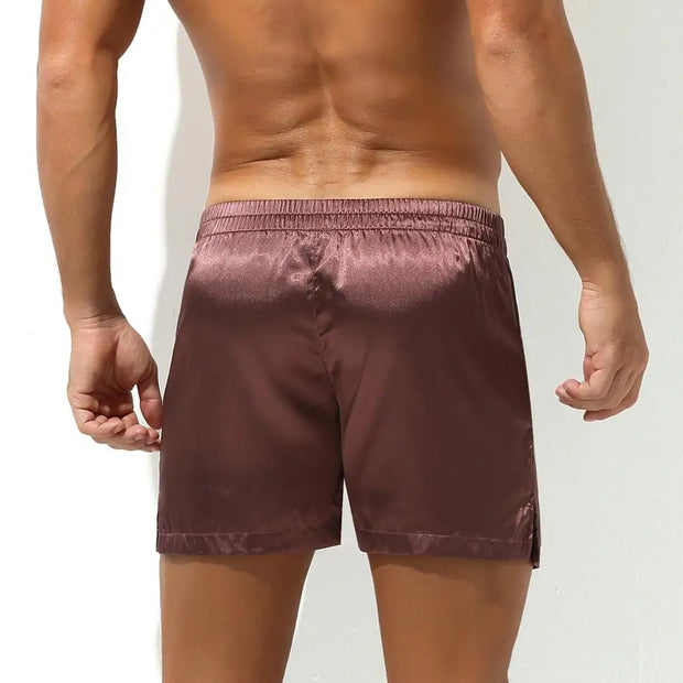 Men's Sleep Bottoms Sexy Pajamas Shorts Soft Silky Loose Boxers Shorts Underwear Men Home Lounge Arrow Panties Men Sleepwear