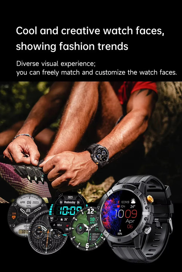 Men Rugged Outdoor Sport Bluetooth Smartwatch