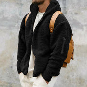 2025 Men's Casual Double-sided Plush Warm Jacket Autumn Winter Thick Wool Coats Solid Hooded Fleece Hoodies Loose Men Clothing