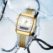 New Fashion Golden Steel Strap Quartz Sport Watch