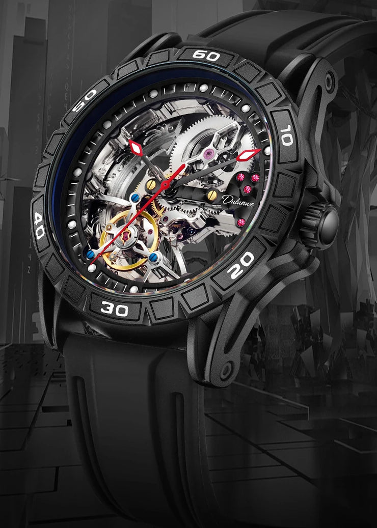 Men's Casual Mechanical Watch Automatic Luxury Brand New Sport Watches Man Hollow Out Fashion Waterproof Business Luminous Clock