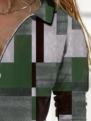 Women's geometric printed top