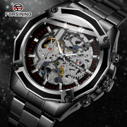 2024 Stainless Steel Skeleton Mechanical Watch Male Automatic Movement Man Wrist Watches Waterproof High End Luxury reloj hombre