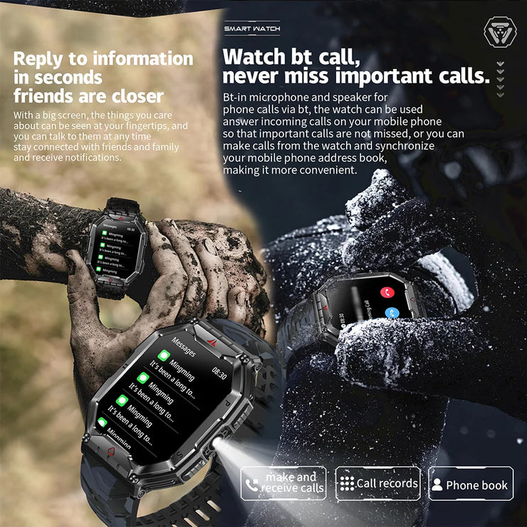 New Rugged Military LED Flashlight Smart Watch