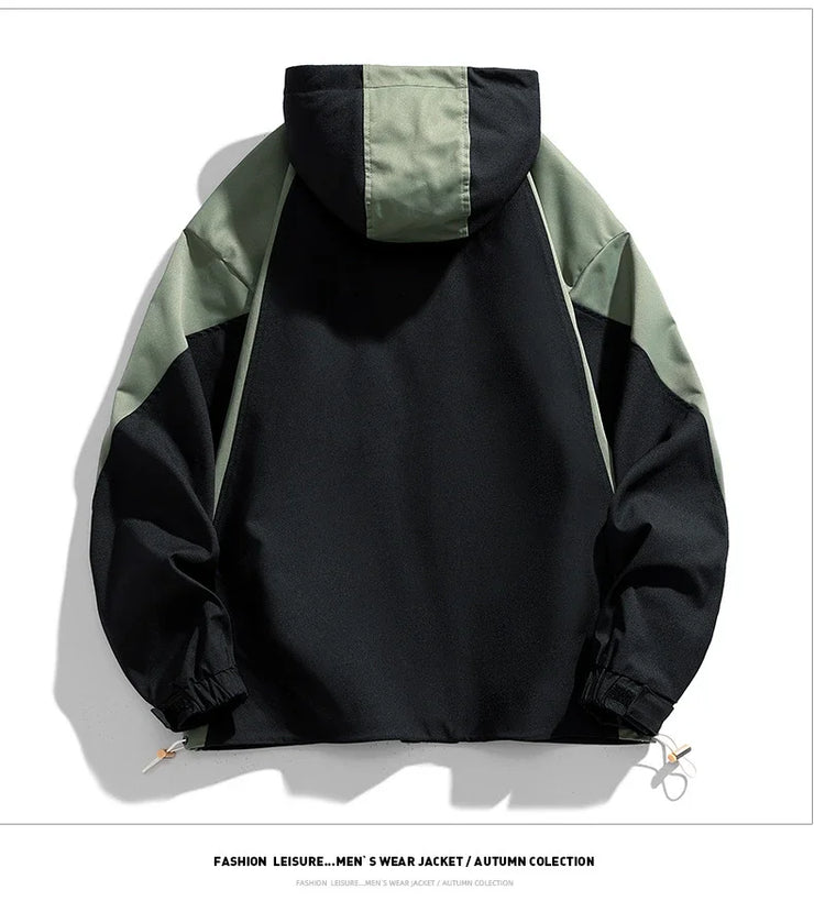 Men Jacket Hoodie Loose Outerwear Hiking Sportswear Mens Casual Breathable Jackets Male Windbreaker Plus Size L-9XL Men Clothing