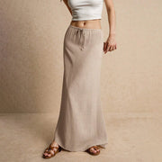 Summer Vacation Women's Summer Maxi Skirt Drawstring Low Waist A Line Casual Skirts Bodycon Long Skirt Beach Women's clothing