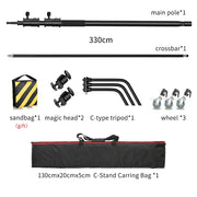 2.6M/8.5FT Stainless Steel Century Foldable Light Stand Tripod