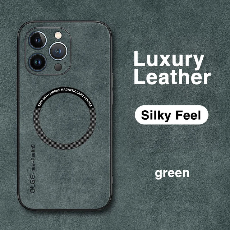 Magsafe Luxury Leather Shockproof Phone Cases