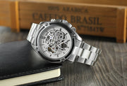 2024 Stainless Steel Skeleton Mechanical Watch Male Automatic Movement Man Wrist Watches Waterproof High End Luxury reloj hombre