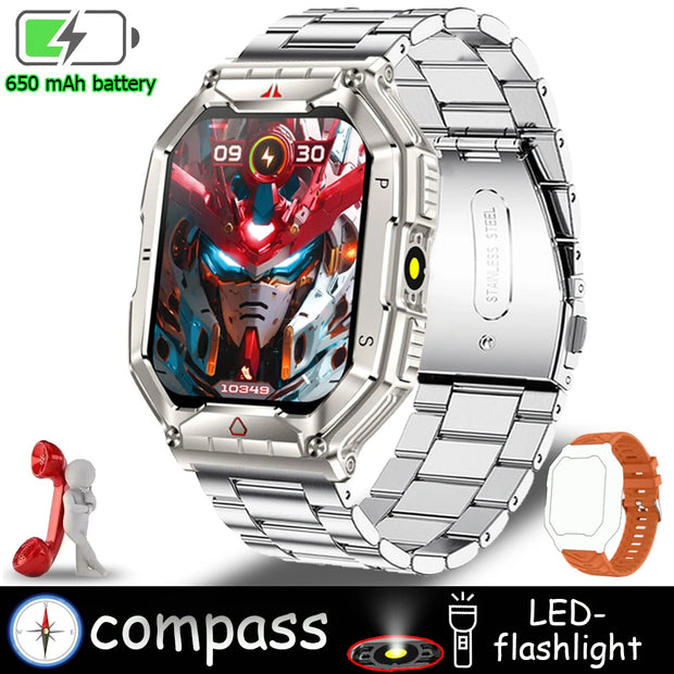 New Rugged Military LED Flashlight Smart Watch