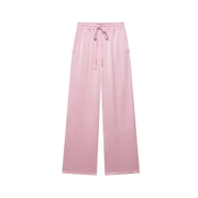 Women High Waist Pants Set Spring 2 Piece Double-Breasted Satin Blazers Two Piece Lace Up Creased-Effect Trousers Women Outfit
