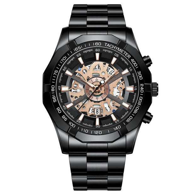 BINBONG Business Men's Watches Waterproof Calendar Luminous Fashion Quartz Watch For Man Stainless Steel Male Clock Reloj Hombre