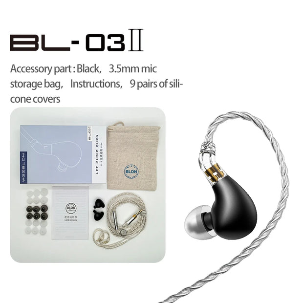 10mm Dual Chamber Dynamic Driver Earphone