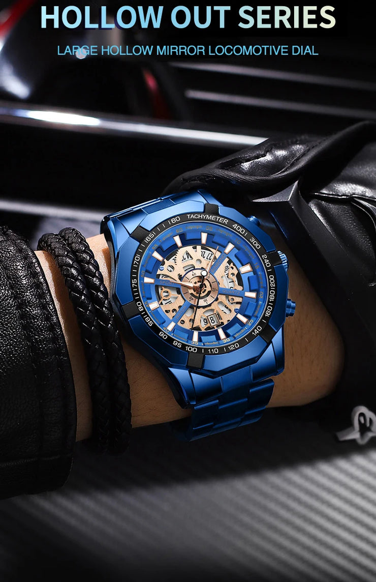 BINBONG Business Men's Watches Waterproof Calendar Luminous Fashion Quartz Watch For Man Stainless Steel Male Clock Reloj Hombre