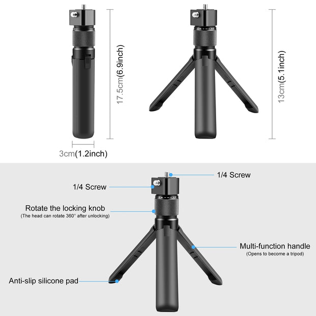 PULUZ Rotary Handle Desktop Tripod Stand