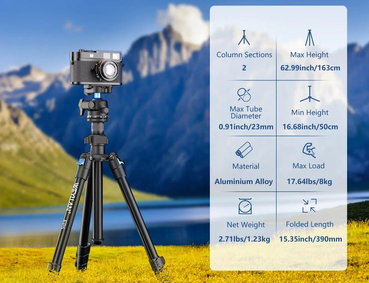 New 64.17-inch Professional Camera Tripod