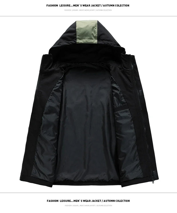Men Jacket Hoodie Loose Outerwear Hiking Sportswear Mens Casual Breathable Jackets Male Windbreaker Plus Size L-9XL Men Clothing