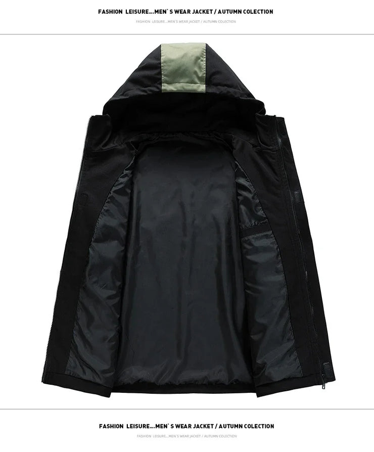 Men Jacket Hoodie Loose Outerwear Hiking Sportswear Mens Casual Breathable Jackets Male Windbreaker Plus Size L-9XL Men Clothing