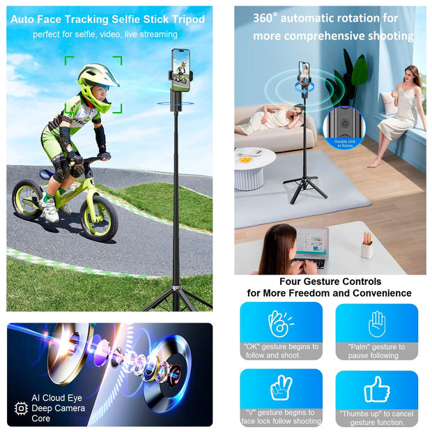Auto Face Tracking Tripod Selfie Stick