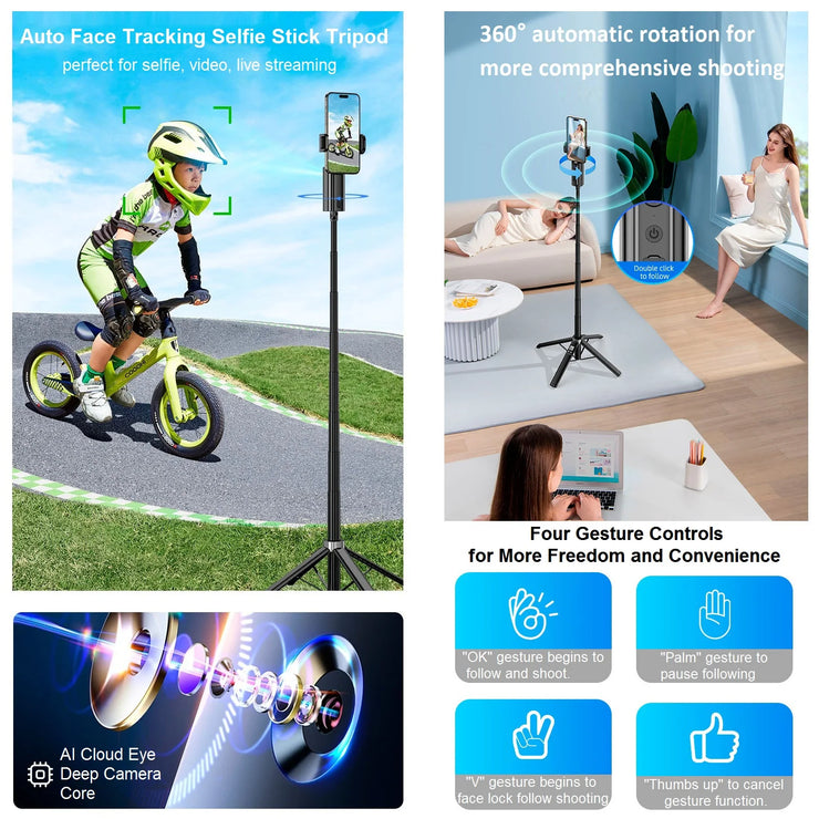 Auto Face Tracking Tripod Selfie Stick