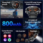 800mAh Large Battery Heart Rate Blood Oxygen Health Smartwatch
