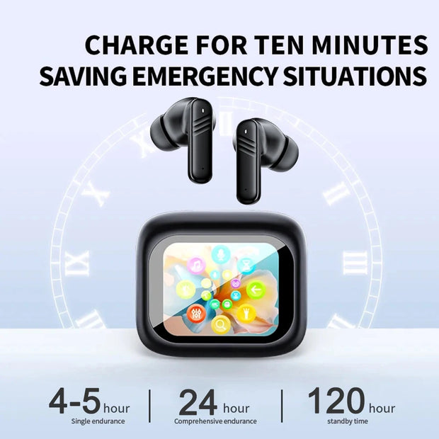 Full In Touch Screen Headphone  Wireless InEar ENC Earbuds Bluetooth5.4 ANC E18 Pro Noise Cancelling Earphone With Mic New