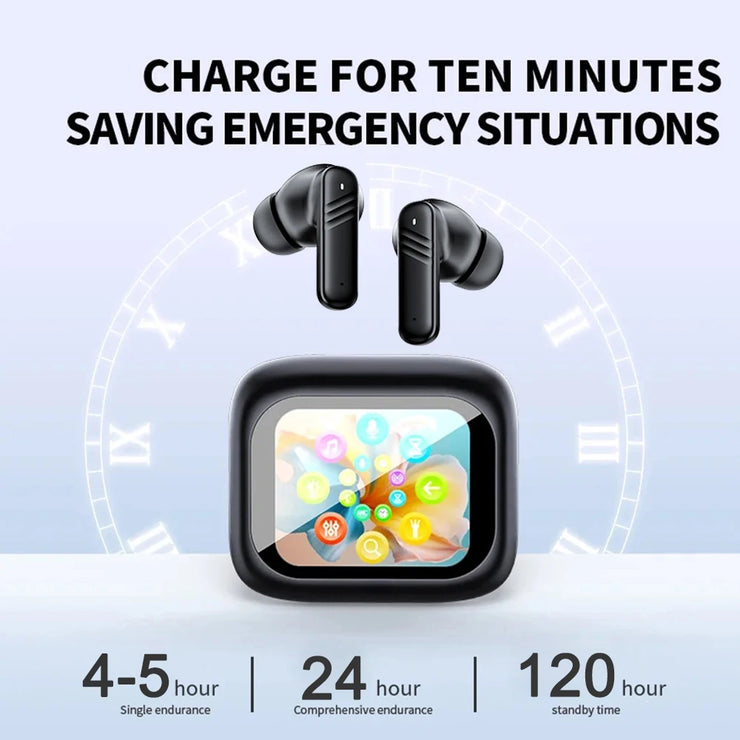 Full In Touch Screen Headphone  Wireless InEar ENC Earbuds Bluetooth5.4 ANC E18 Pro Noise Cancelling Earphone With Mic New