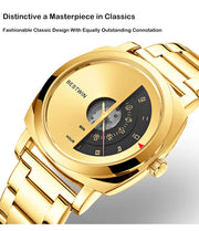 UTHAI Men's Quartz Watch Fashion Leisure Business Watch Waterproof Personalized Pointer Alloy Steel Band Watch