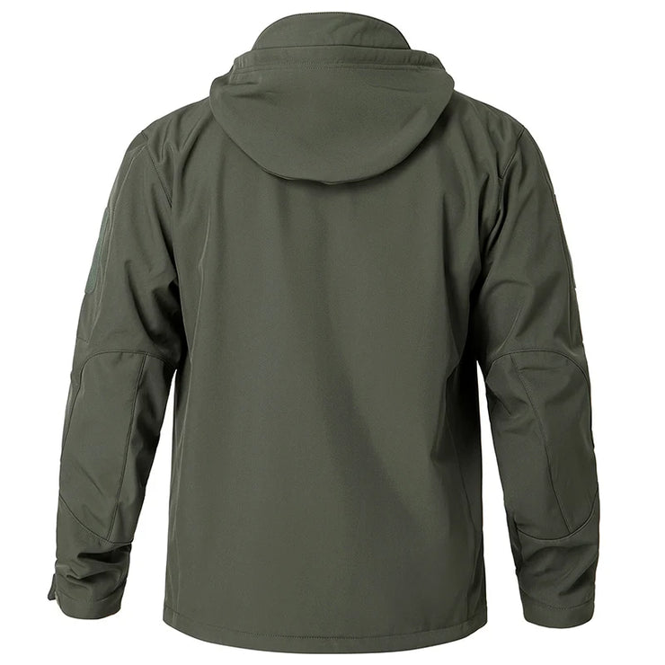 Men's Waterproof Softshell Tactical Jacket Winter Windproof Fleece Hoodie Jacket Outdoor Hiking Skiing Windbreaker Coat