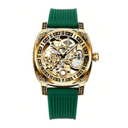 A High-end MEN'S Gold Carved Hollow Fashionable Retro Luminous Business and Leisure Fully Automatic Mechanical Watch