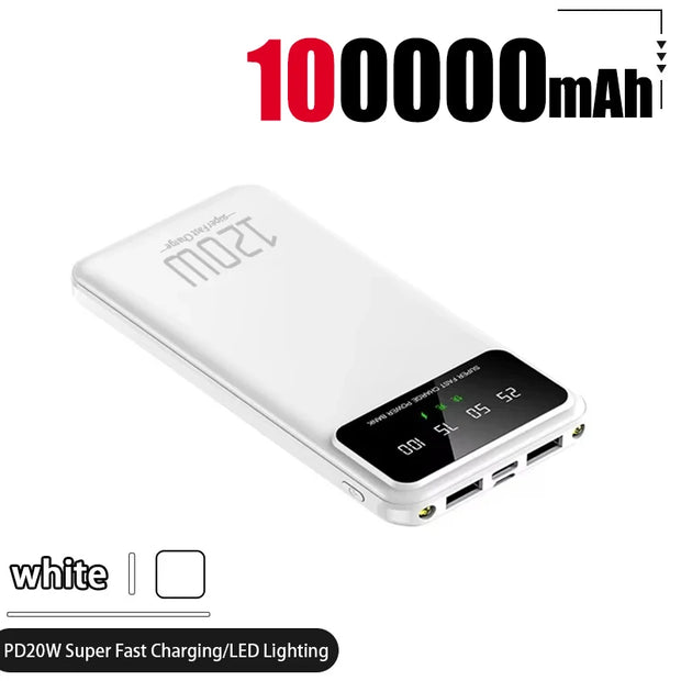 100000mAh Power Bank 120W Super Fast Charging