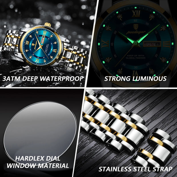 Men Quartz Stainless Steel Sports Watches