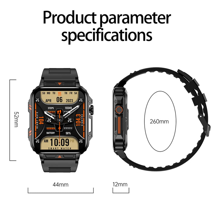 New 1.95 Outdoor Military Smart Watch