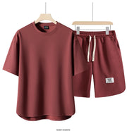 2025 Summer Sets Men Fashion Short Sleeve Shirt/Shorts Two-piece Mens Streetwear Loose Hollow Out Set Mens Short Sets M-4XL TZ16