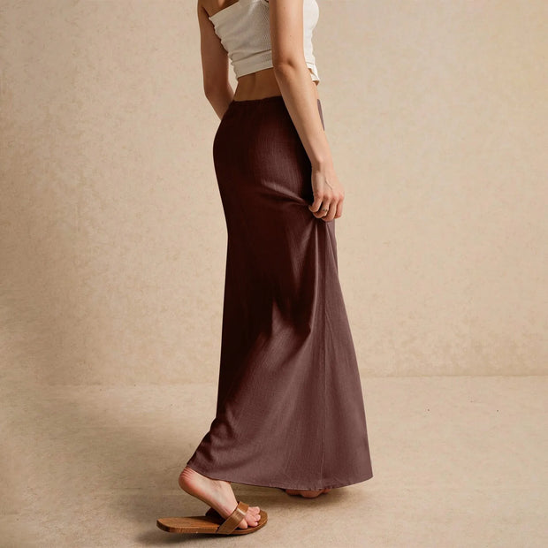 Summer Vacation Women's Summer Maxi Skirt Drawstring Low Waist A Line Casual Skirts Bodycon Long Skirt Beach Women's clothing
