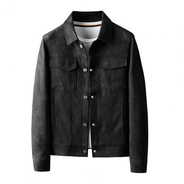 Men Urban Jacket 2024 Autumn Oversize Casual Jackets High Street Pockets Laper Zipper Suede Thick Coat Loose Mens Windbreaker