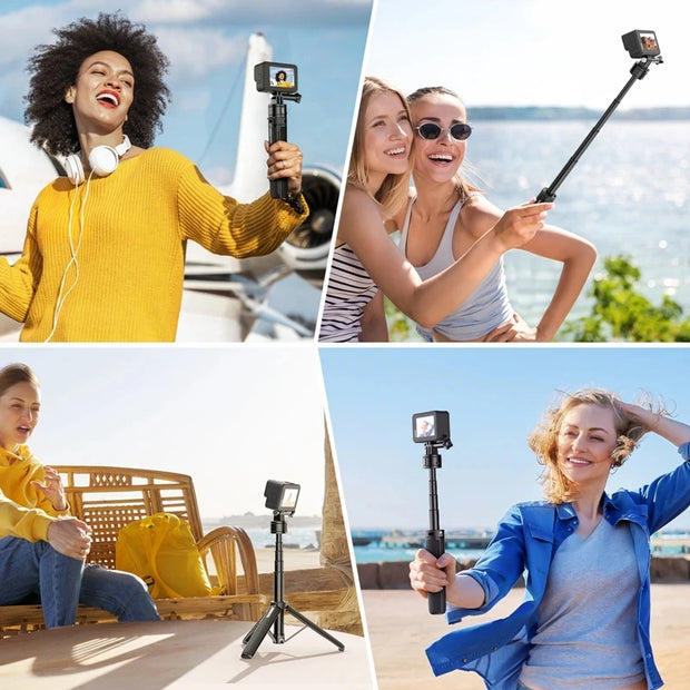 New Magnetic QR Action Camera Extension Tripod Selfie Stick