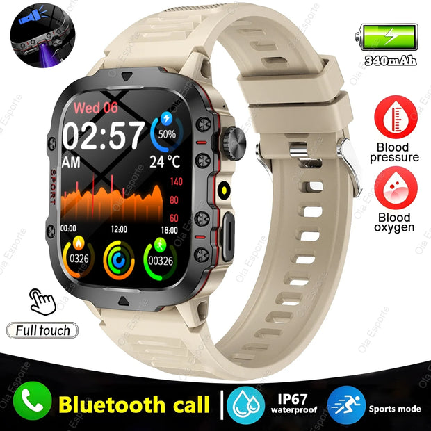2025 New Rugged Military Fitness Smart Watch