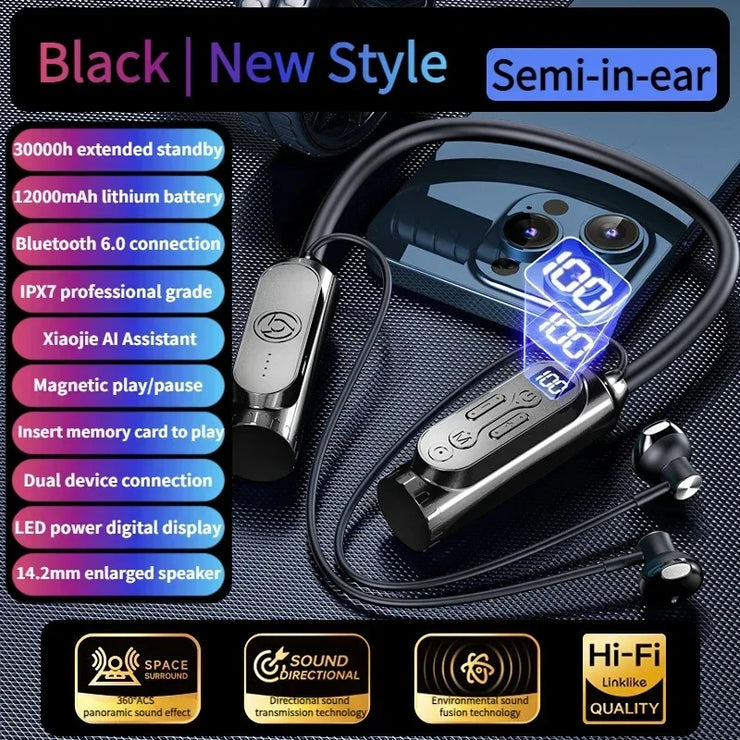 12000mAh In-ear/Semi-in-ear Bluetooth Headset