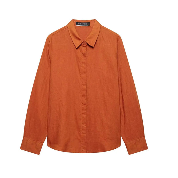 TFMLN 2025 Women Blouse Trouser Sets Office Ladies Elegant Long Sleeve Casual Loose Shirt Wide Leg Pant Suits Simple Outfits
