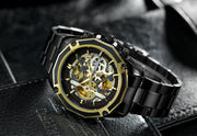 2024 Stainless Steel Skeleton Mechanical Watch Male Automatic Movement Man Wrist Watches Waterproof High End Luxury reloj hombre
