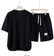 2025 Summer Sets Men Fashion Short Sleeve Shirt/Shorts Two-piece Mens Streetwear Loose Hollow Out Set Mens Short Sets M-4XL TZ16