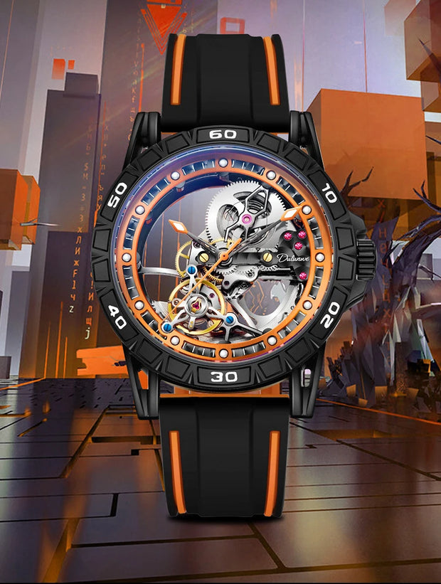 Men's Casual Mechanical Watch Automatic Luxury Brand New Sport Watches Man Hollow Out Fashion Waterproof Business Luminous Clock