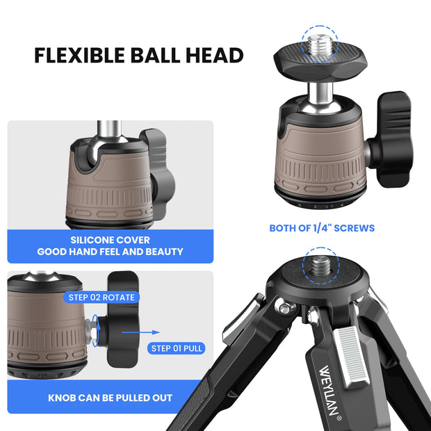 Mini Tripod Full Metal Selfie Stick Desktop Tripod