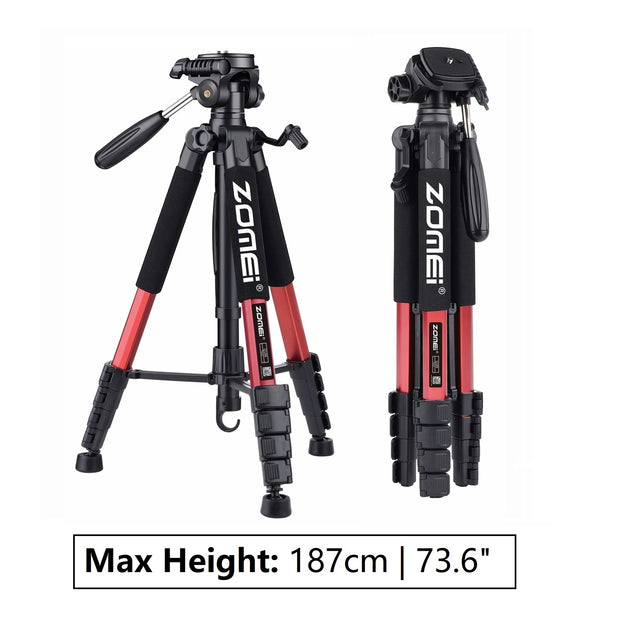 187cm/73.6in Tall Zomei Aluminum Alloy Portable Tripod