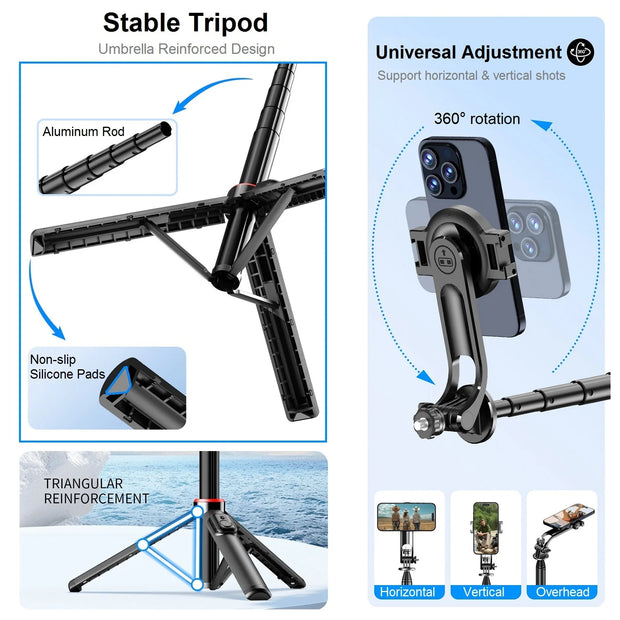 New Magnetic Selfie Stick Tripod Stand