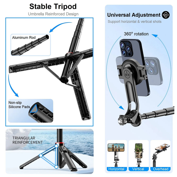 New Magnetic Selfie Stick Tripod Stand