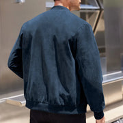2024 Autumn Retro Suede Solid Color Men's Jacket Casual Zipper Pocket Top Male Coat Winter Long Sleeve Streetwear Men's Clothing