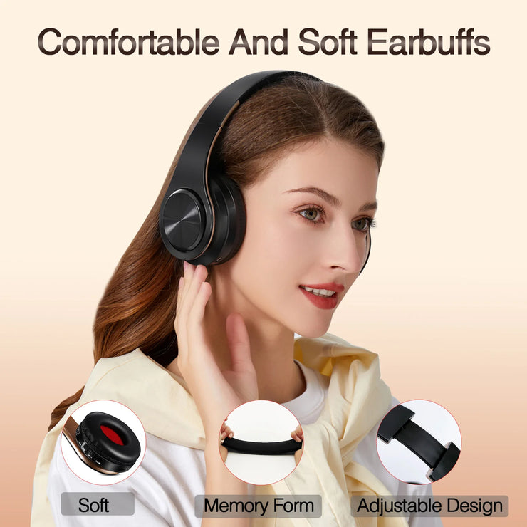 Men Gold Wireless Bluetooth Stereo Headset
