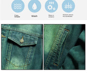 Fashion high-end American casual MEN'S denim jacket High Street trendy brand retro loose large-sized washing workwear top